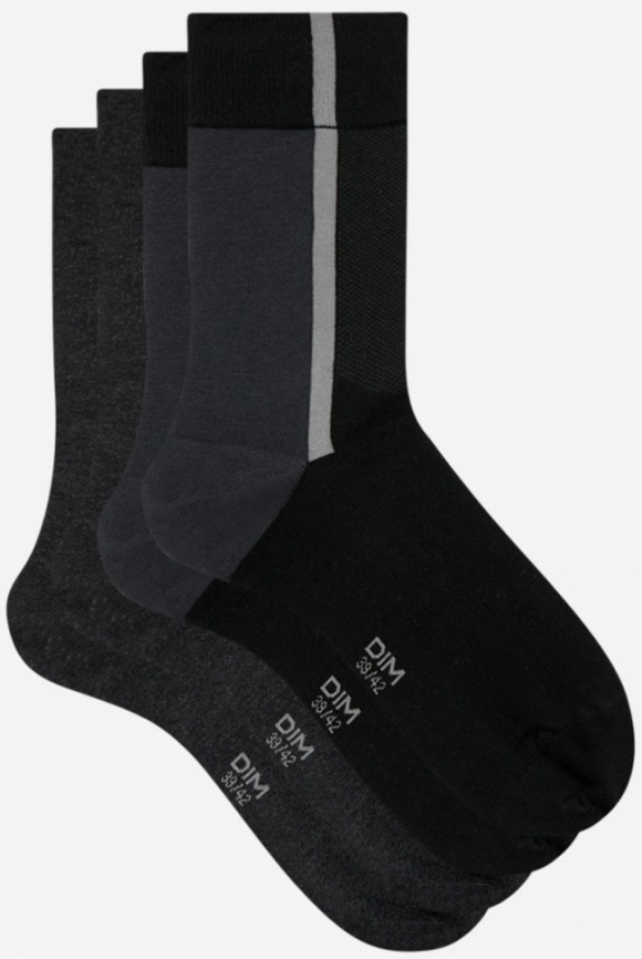 Комплект мужских носков DIM Cotton Style (2 пары) (Черный/Антрацит) фото 2