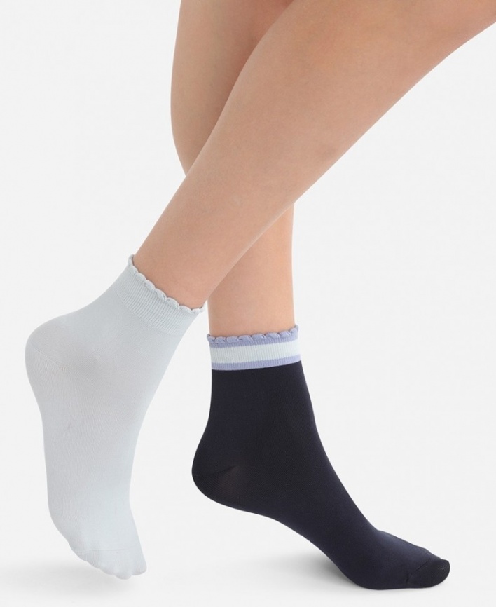 Комплект женских носков DIM Dim skin (2 пары) (Синий/Ледяной) фото 1