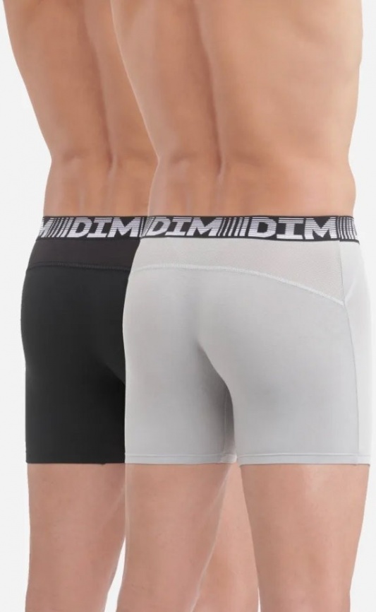 Комплект мужских трусов-боксеров DIM 3D Flex Air (2шт) (Черный/Серый) фото 3